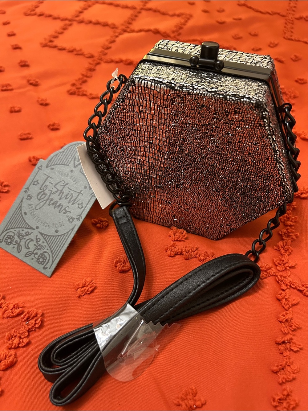 Hexagon Silver Crossbody Bag